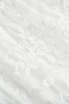 Robe Champêtre Courte Col En V Bretelles Fines Dentelle Fleurie Coupe A-Line Blanche