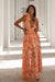 Robe Champêtre Maxi Fleurie Col V Plongeant Dos Nu Bretelles À Volants Style Boho Printemps Été