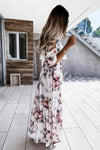 Robe Champêtre Longue Bohème À Fleurs Épaules Nues Bretelles Spaghetti
