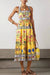 Robe Champêtre Longue Bohème Sexy À Imprimé Floral Avec Poches Col Droit