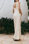 Robe Champêtre Longue Col Rond Sans Manches Blanche Boho Chic