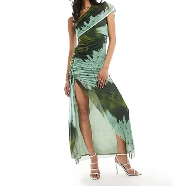 Robe Champêtre Maxi Ajourée Dos Nu Sans Manches À Lacets Soirée